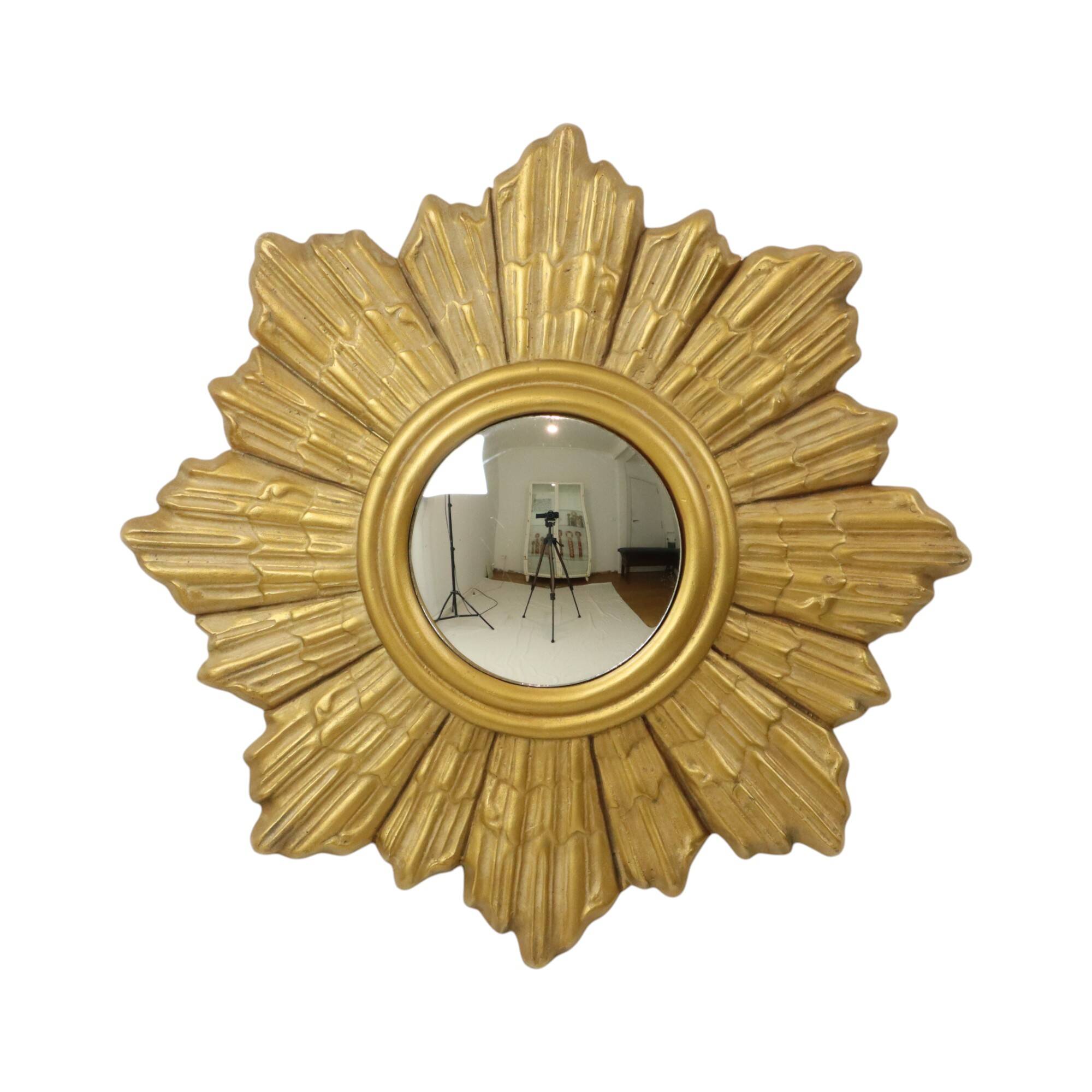 Golden Sun Mirror Plaster Sunburst Mirror Convex 48cm