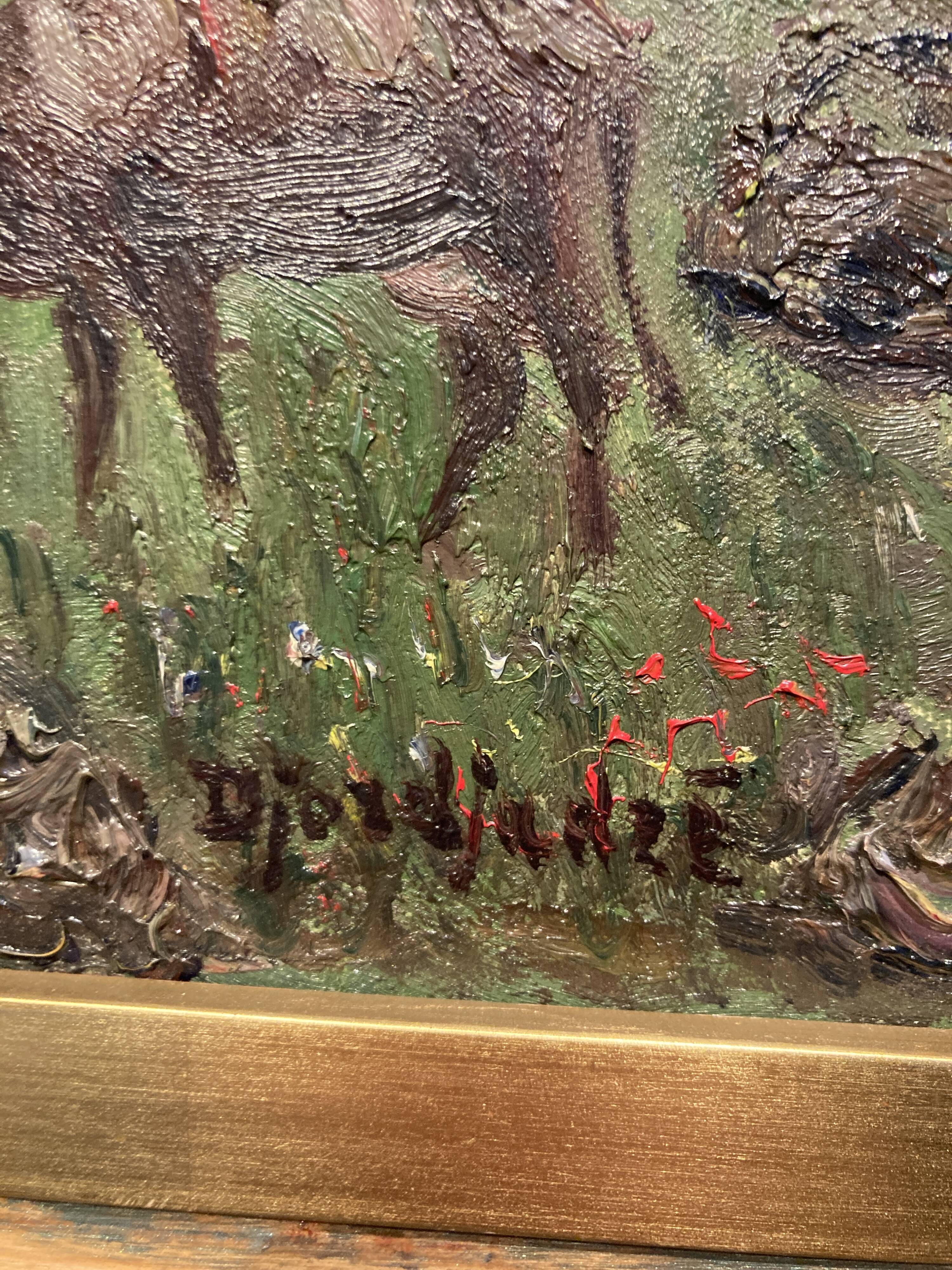 Oil on canvas of a landscape signed