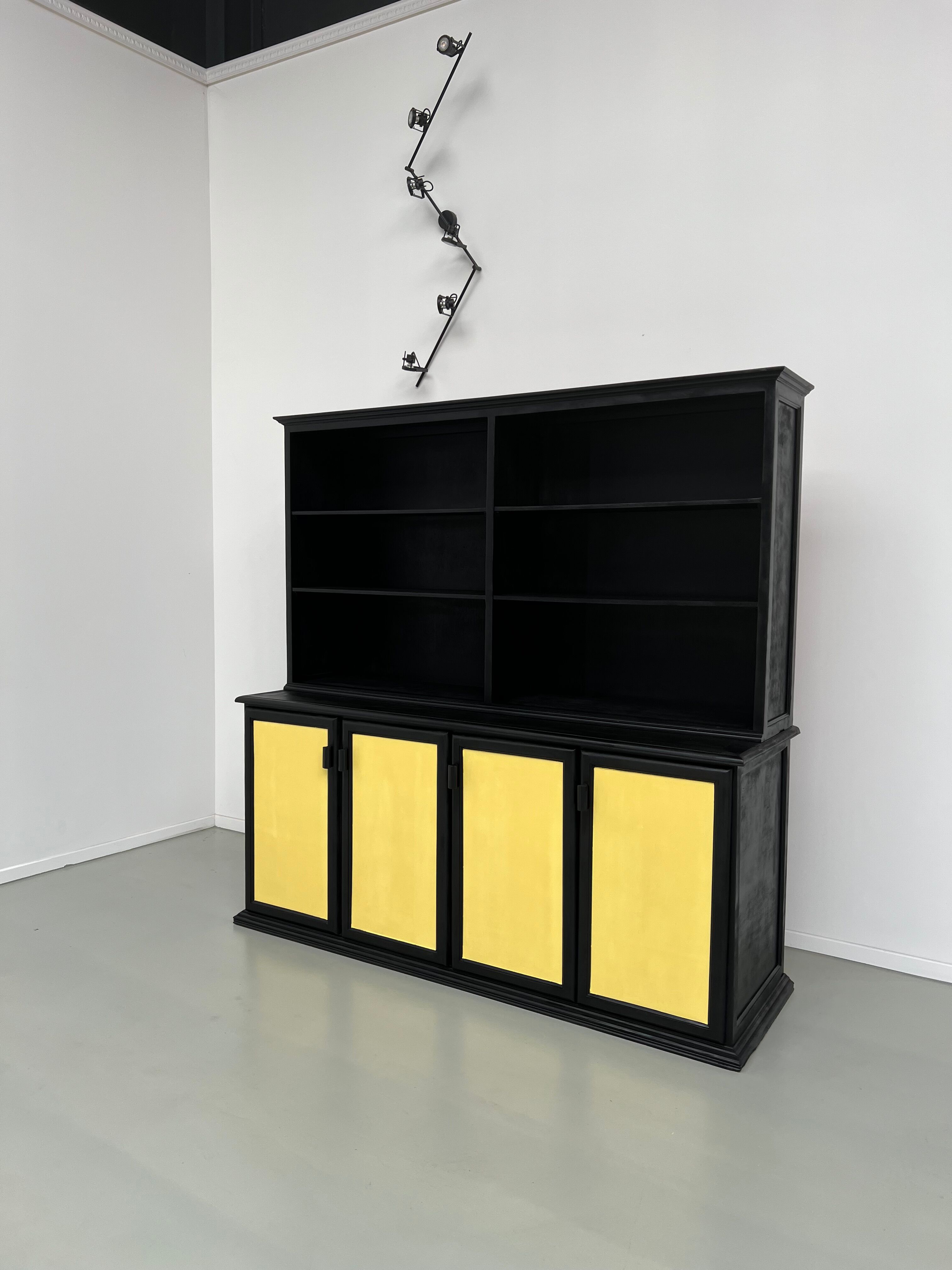 Sideboard 2 bodies, XXL format, old wooden school furniture