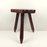 Hexagonal seated wooden stool