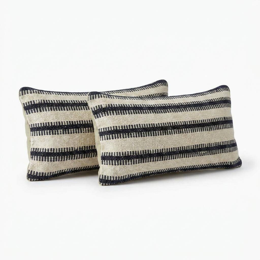 Set of 2 vintage kilim cushion covers 25x51 cm