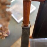 Safari armchair in wood and leather