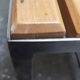 Banc design acier brossé et bois vintage 60-70