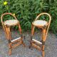 Bamboo and rattan bar stool