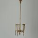 Brass chandelier with 5 light arms, Italy, 1960s
