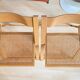 Duo de chaises italiennes  bois et cannage des années 60