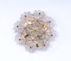 Lampe fleur en cristal Ernst Palme, années 1970