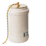 Italian Apothecary Ceramic Table Lamp Pharmacy Albarello, circa 1870-1885