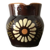 Handmade brown 70's ceramic jug pot