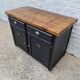 Old workshop furniture workbench tray two doors two drawers