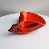 Empty orange enamelled pocket bird years 70