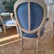 Lot de 2 fauteuils et 4 chaises style Louis XVI dossier Mongolfière