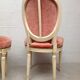 Chaise médaillon et tabouret velours style Louis XVI