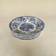 Set of five English deep plates, made of ironstone ceramic, romantic scene.