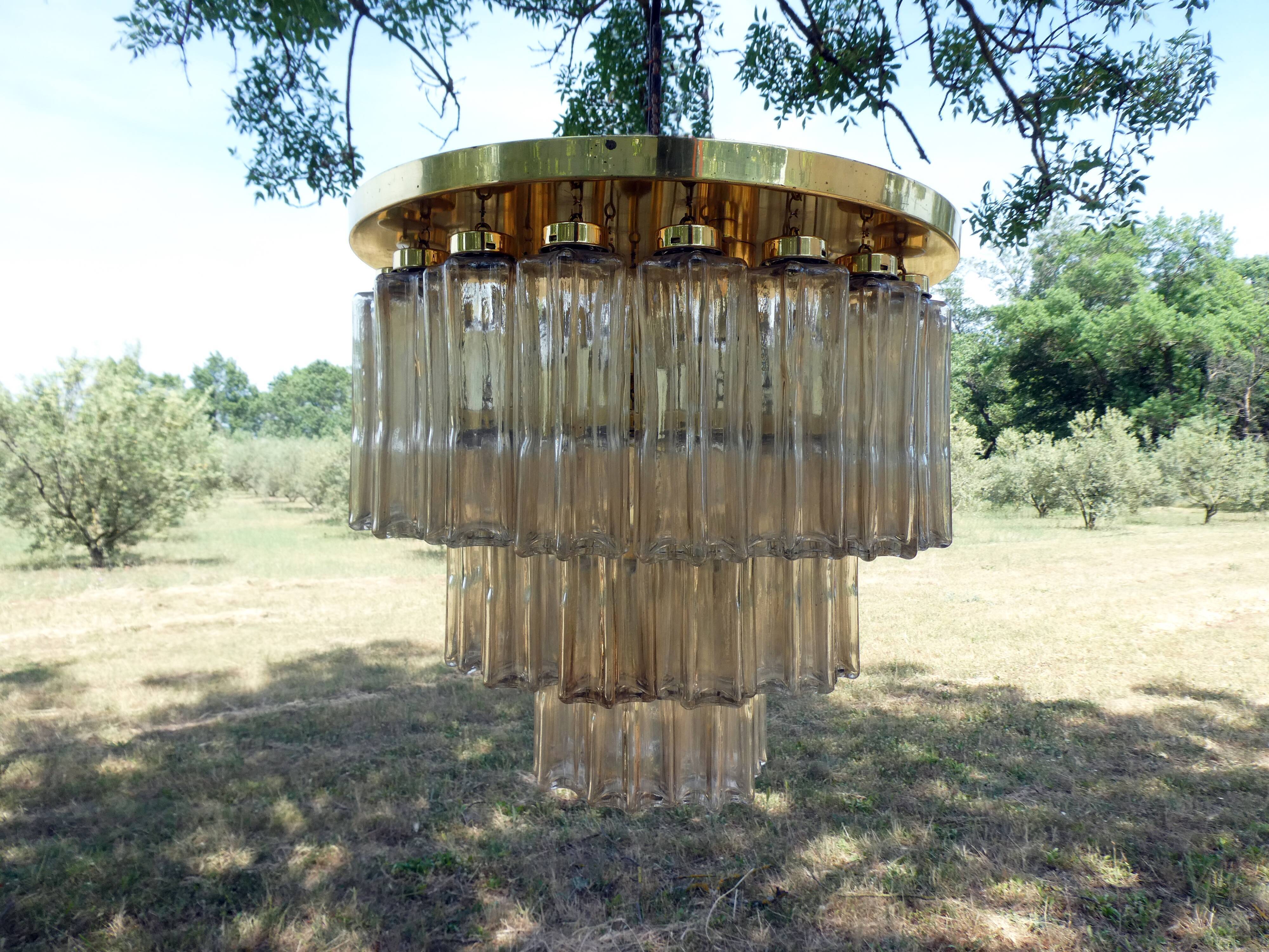 Design chandelier by Glashütte Limburg from 1960