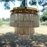 Design chandelier by Glashütte Limburg from 1960