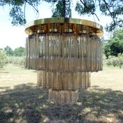 Design chandelier by Glashütte Limburg from 1960