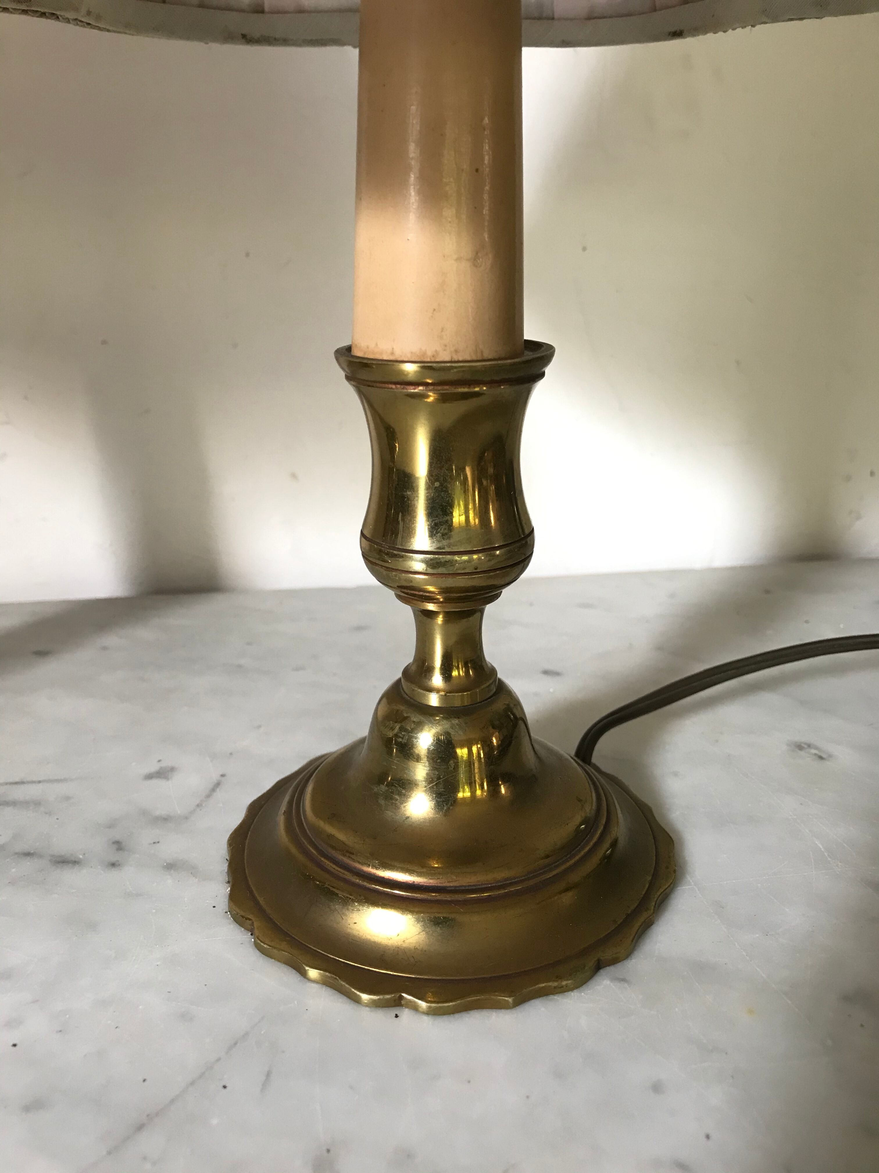 Pair of brass bedside lamps