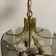 Luigi Colani chandelier Sische edition smoked glass and brass