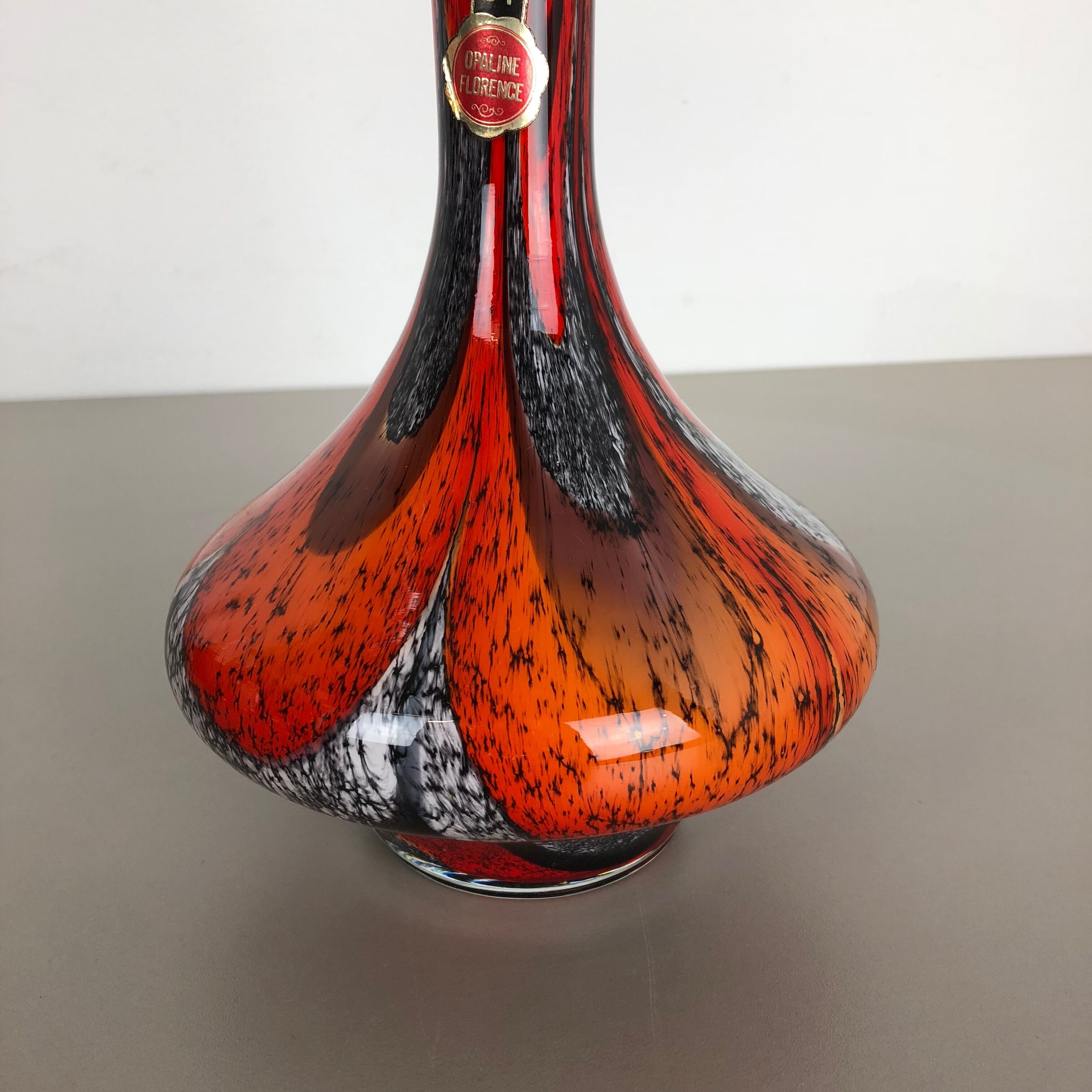 Extra Large Vintage Pop Art Opaline Florence Vase Design 1970s, Italy