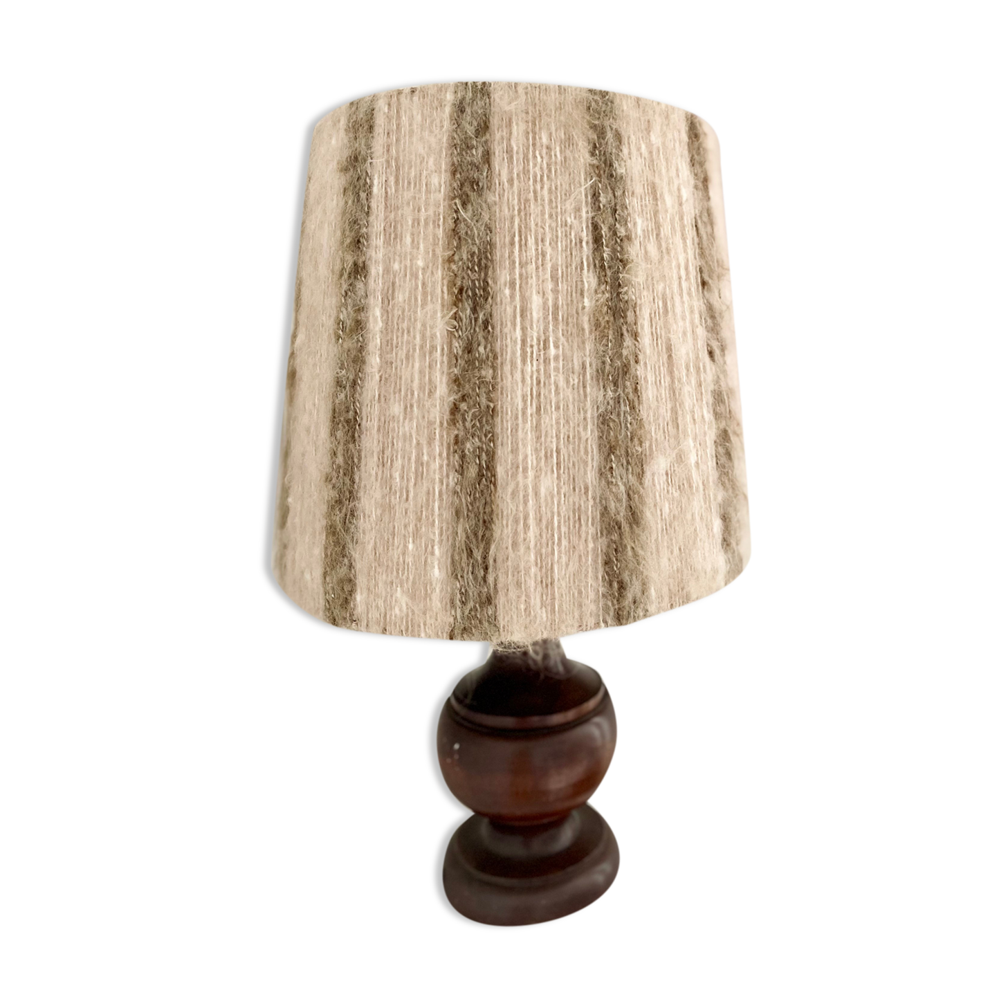 Lampe à poser abat-jour laine vintage