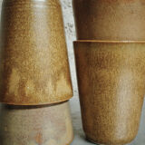 Set of 5 coffee cups in digoin sandstone color "bronze"
