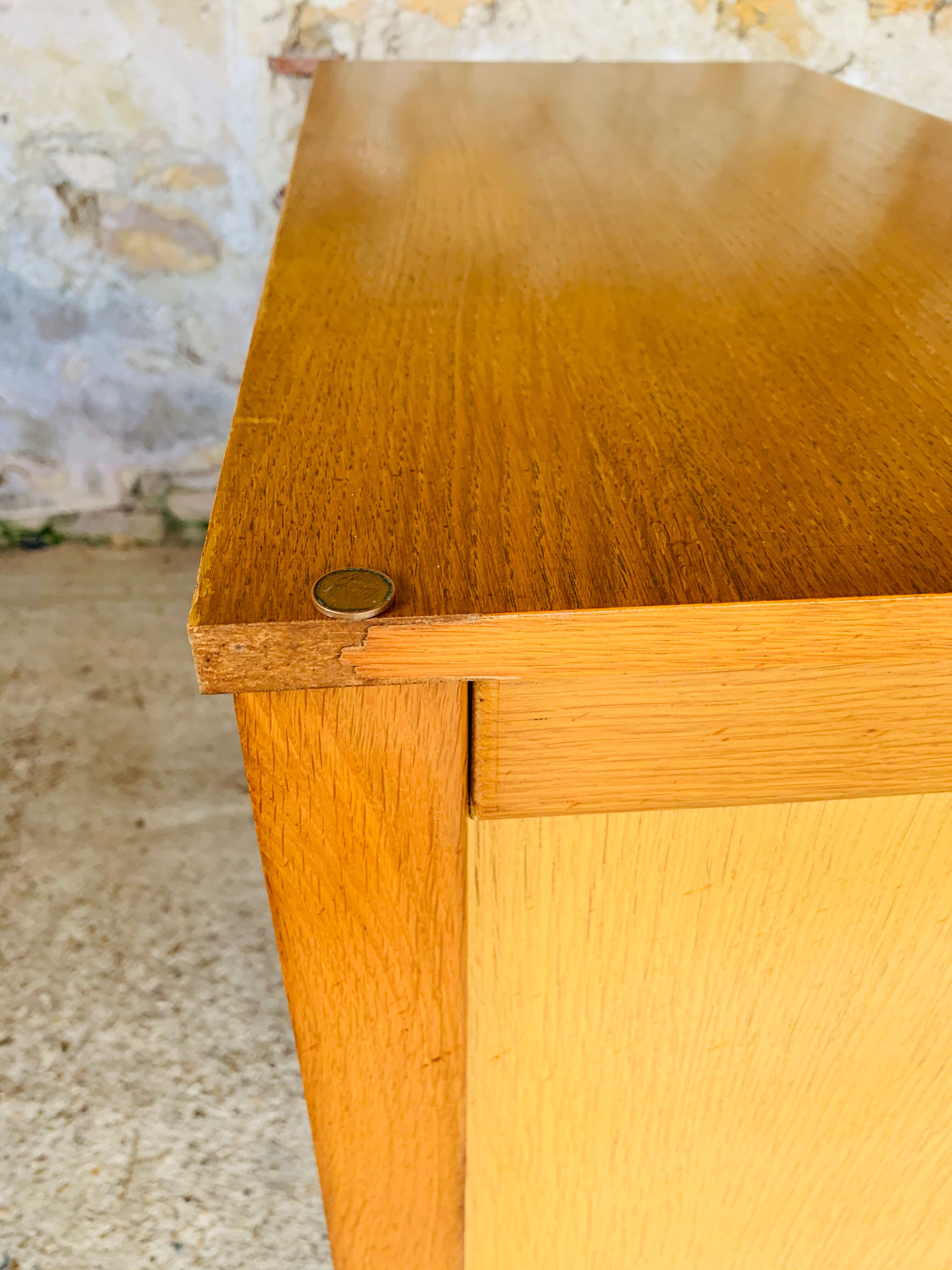 Two-color vintage chest of drawers with 4 drawers, circa 70's