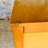 Two-color vintage chest of drawers with 4 drawers, circa 70's