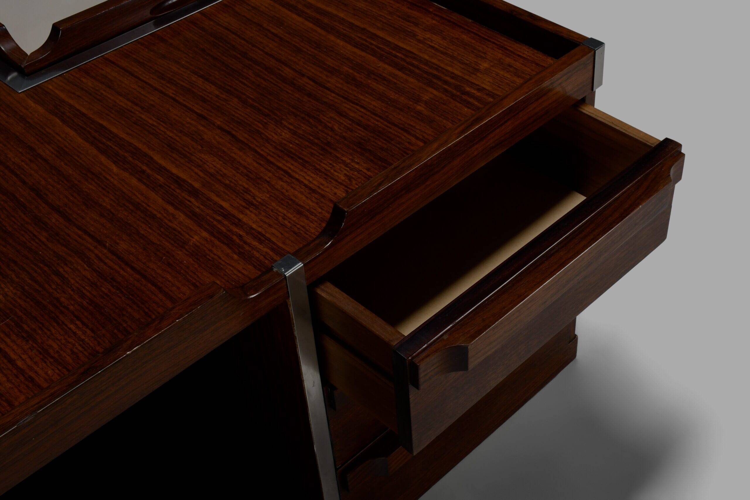 Modular wood and metal bar table by Luigi Sormani for FIARM, Italy 1960s