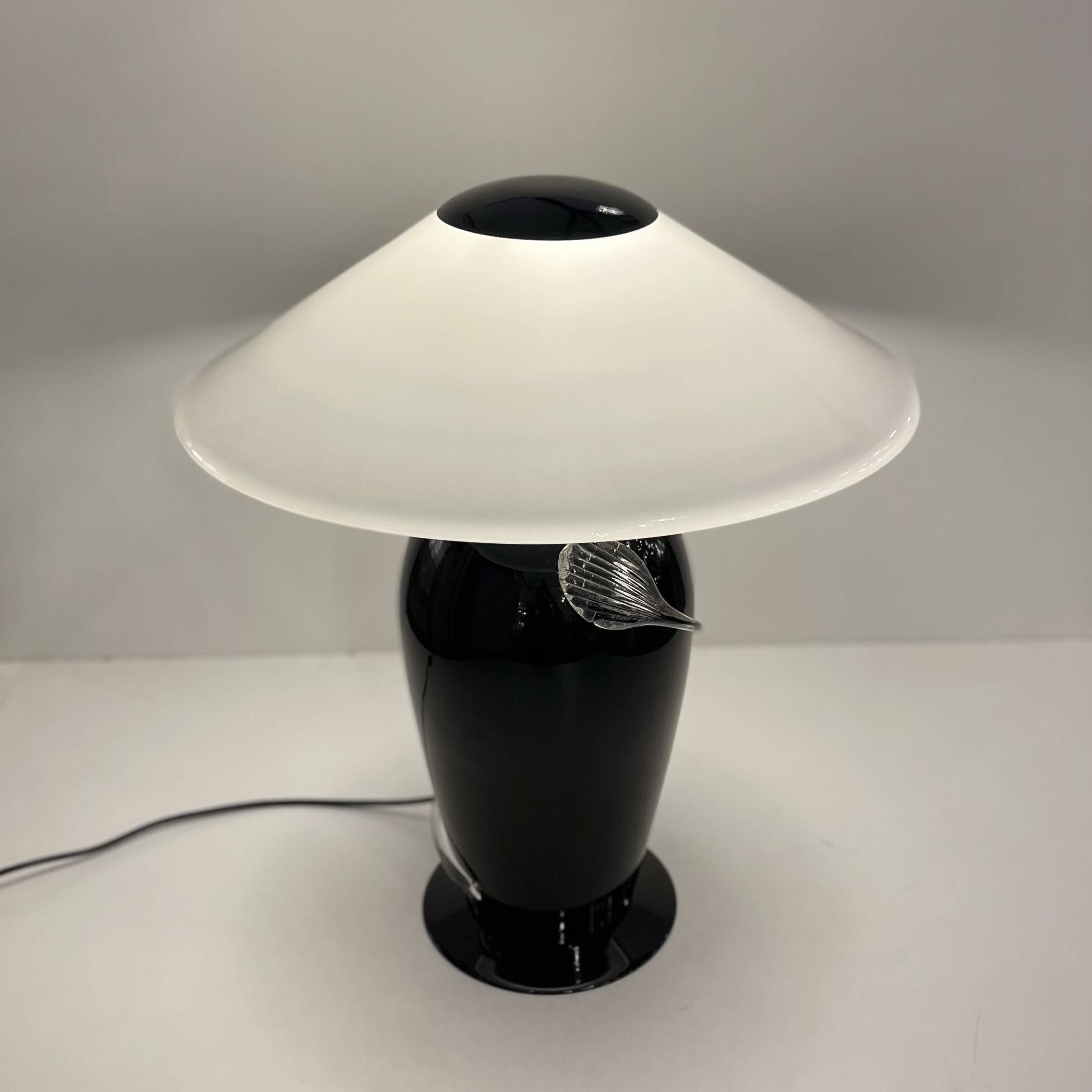 Lampe de table Murano N&B de 1980'