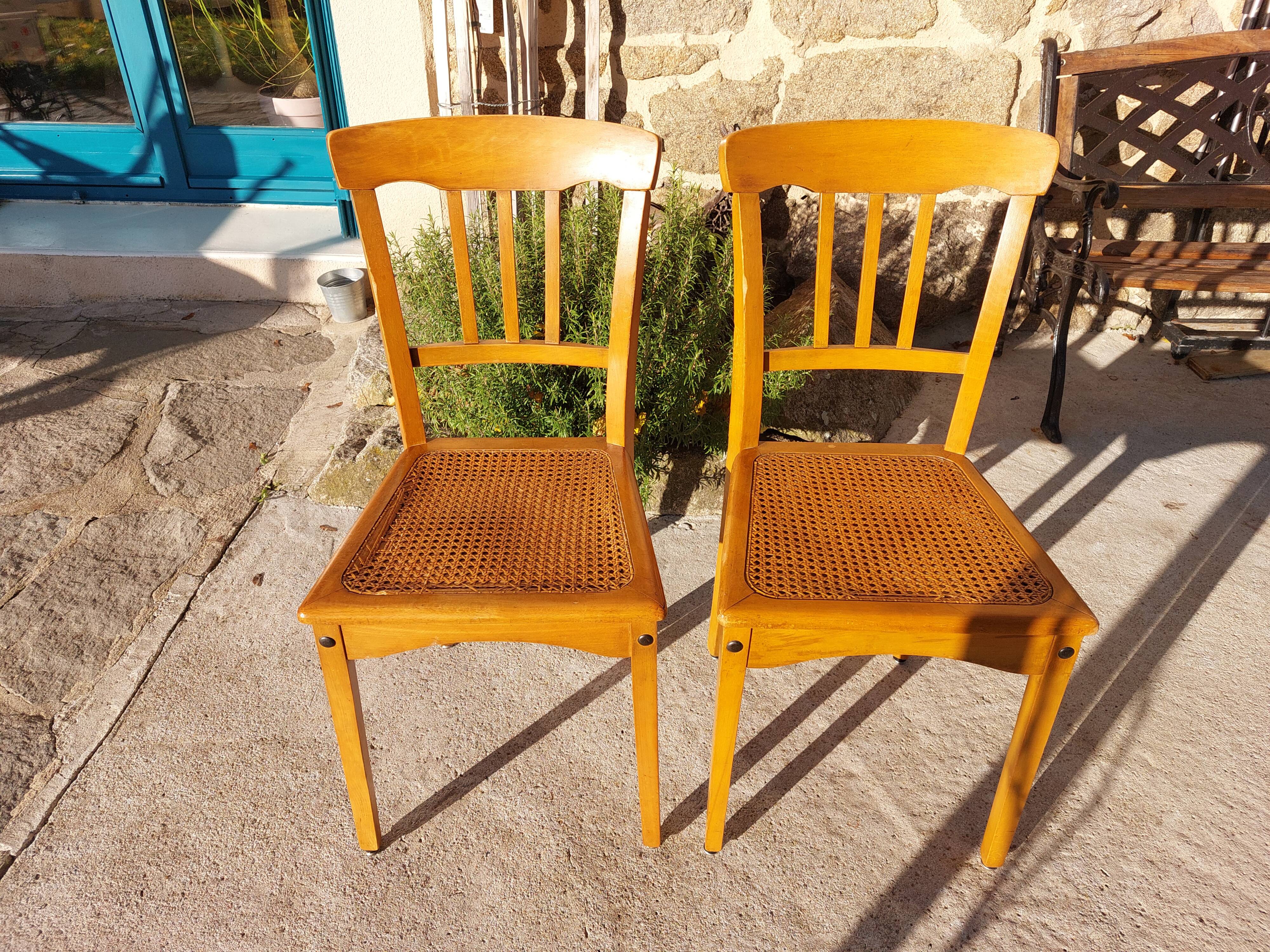 pair of caned chairs, Stella brand