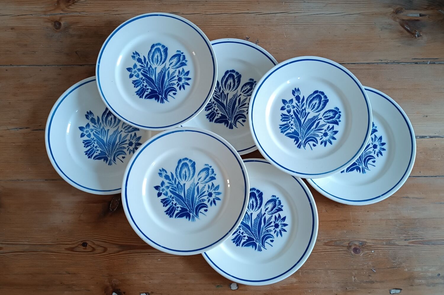 Set of 6 vintage earthenware plates