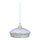 Vintage pink and gold clichy glass lampshade pendant light