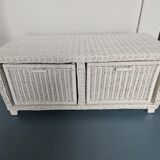 Rattan storage bench