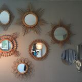 Mirror rattan flowers  39x39cm