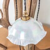 Paire de lampes baladeuses avec globe en opaline