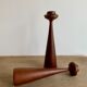 Danish teak candlesticks- Set of 2,  1960s