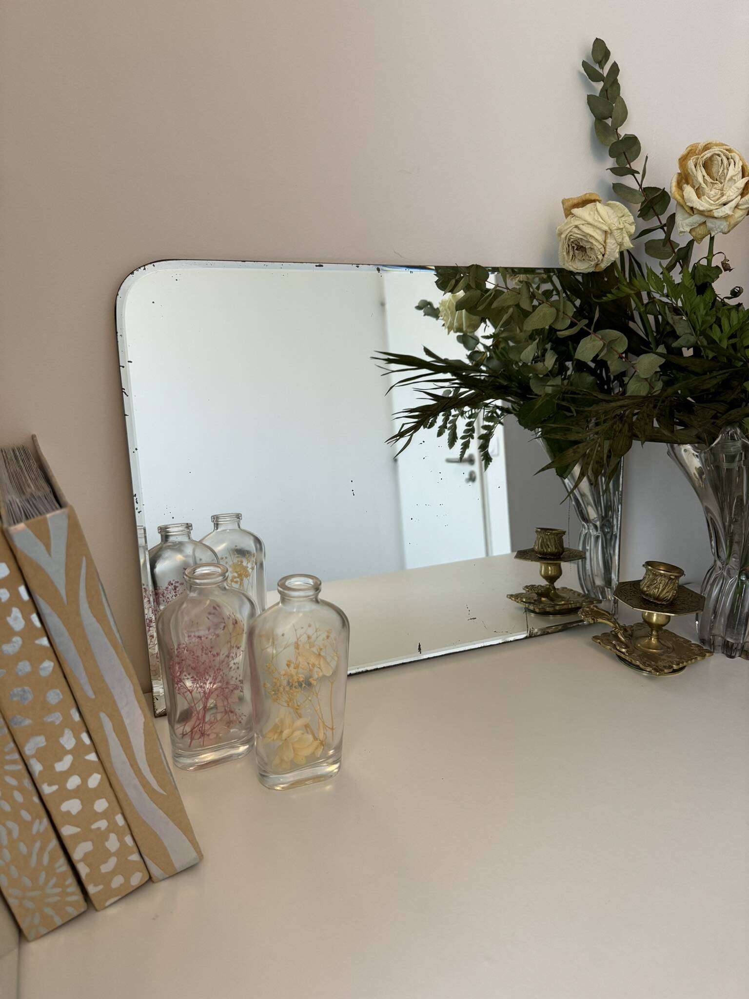Vintage beveled mirror