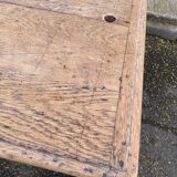 19th-century Louis XVI solid oak farmhouse table, 140cm.