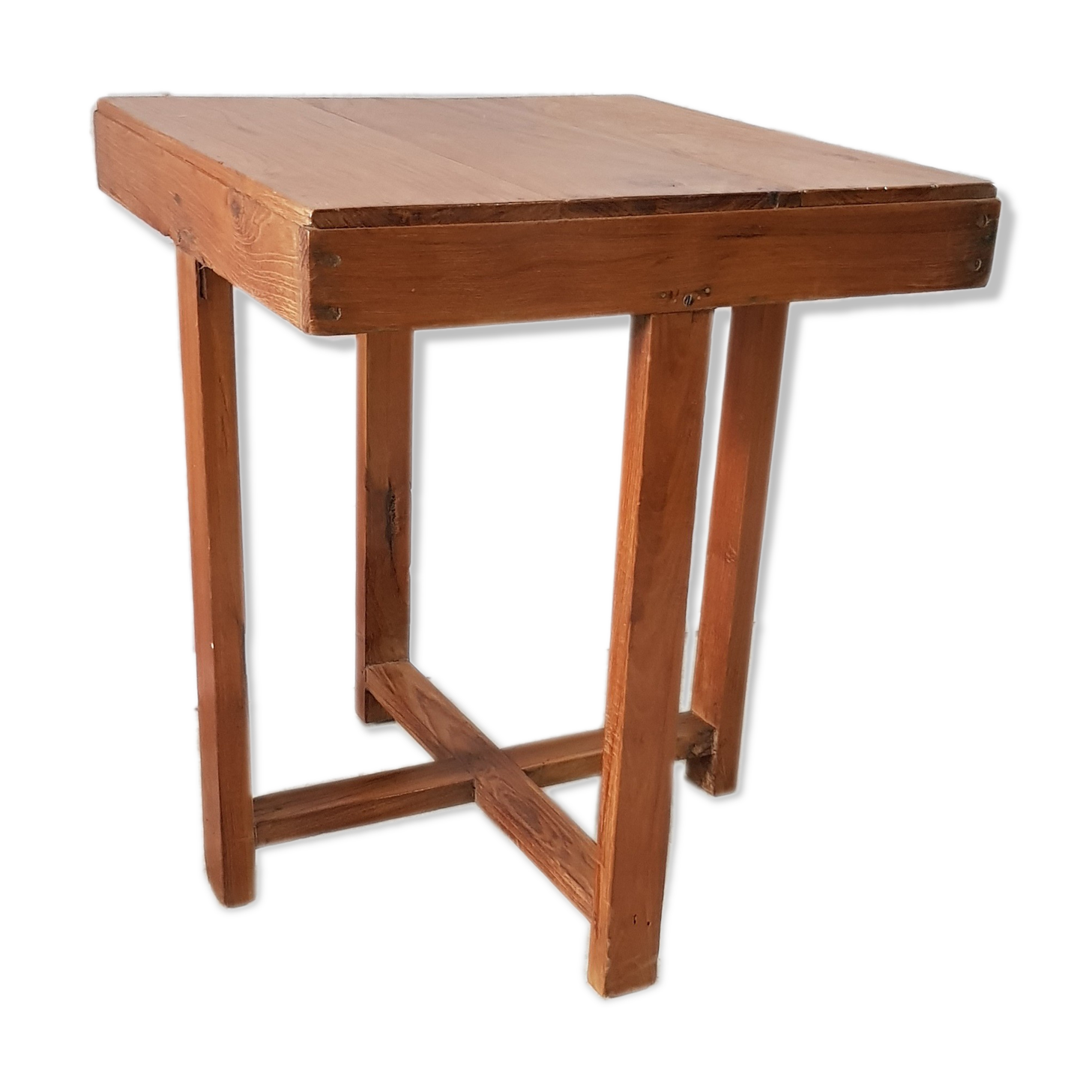 Former square pedestal in teak