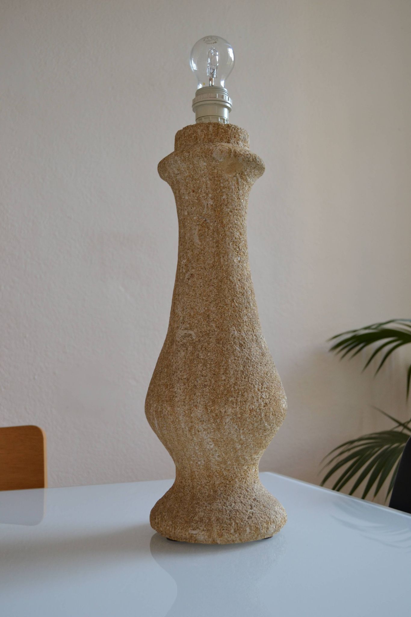 Pied de Lampe Travertin Pierre Design Fratelli Mannelli Albert Tormos