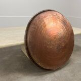 Vintage handcrafted XL round brass tray