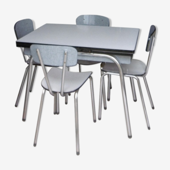 Table de cuisine en formica avec 4 chaises
