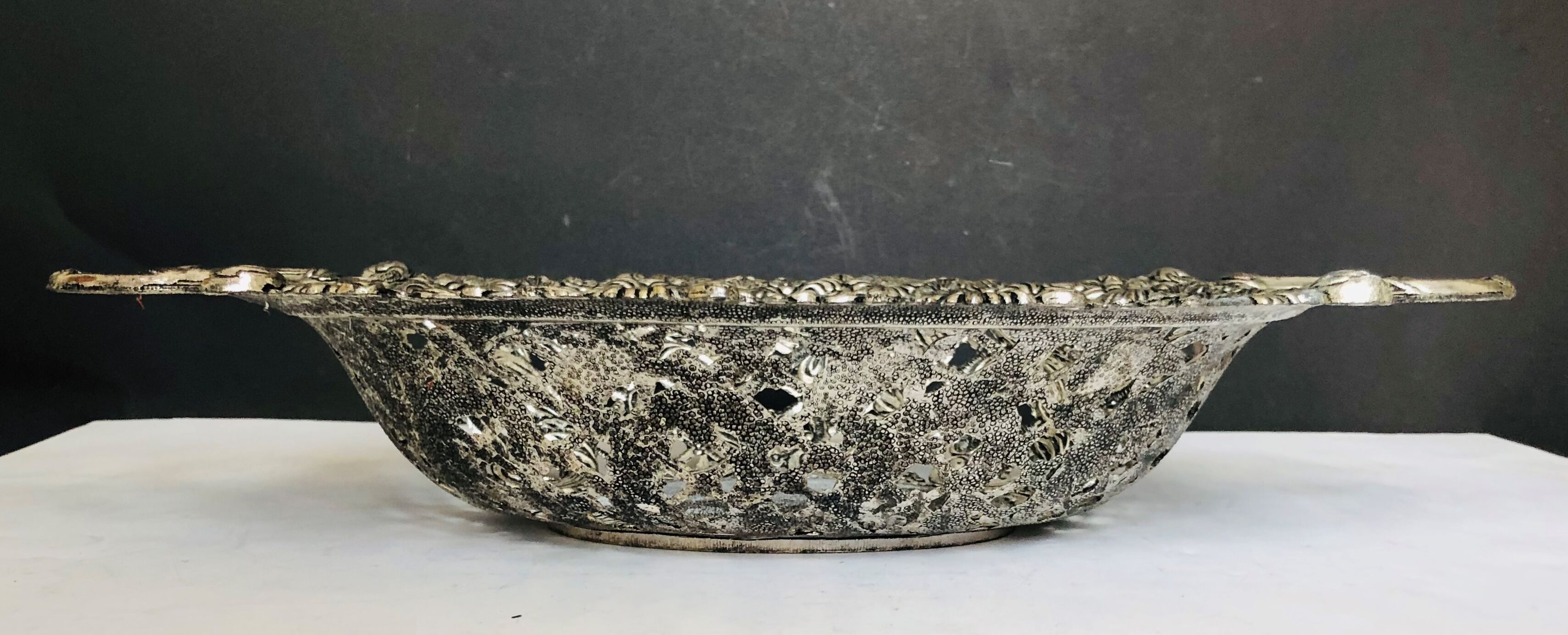 Silver metal basket