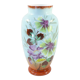 Vase in opaline opaline glass hand painted flower decoration