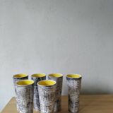 6 ceramic glasses from the 60s