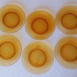 12 assiettes plates Vereco ambre
