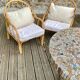 Paire fauteuils rotin