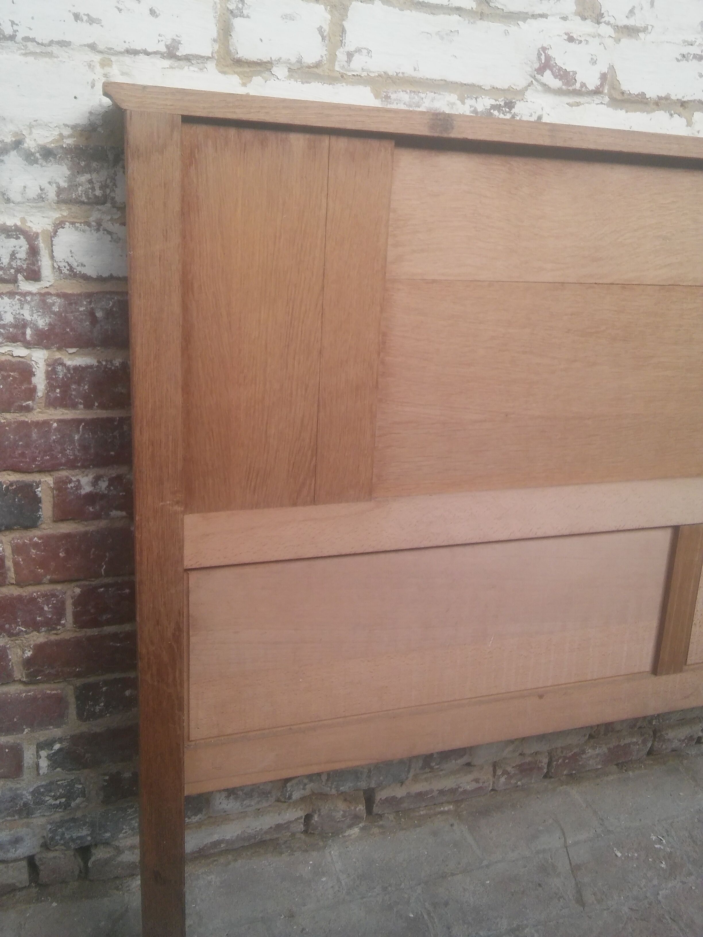 Scandinavian style headboard vintage oak wood 50s