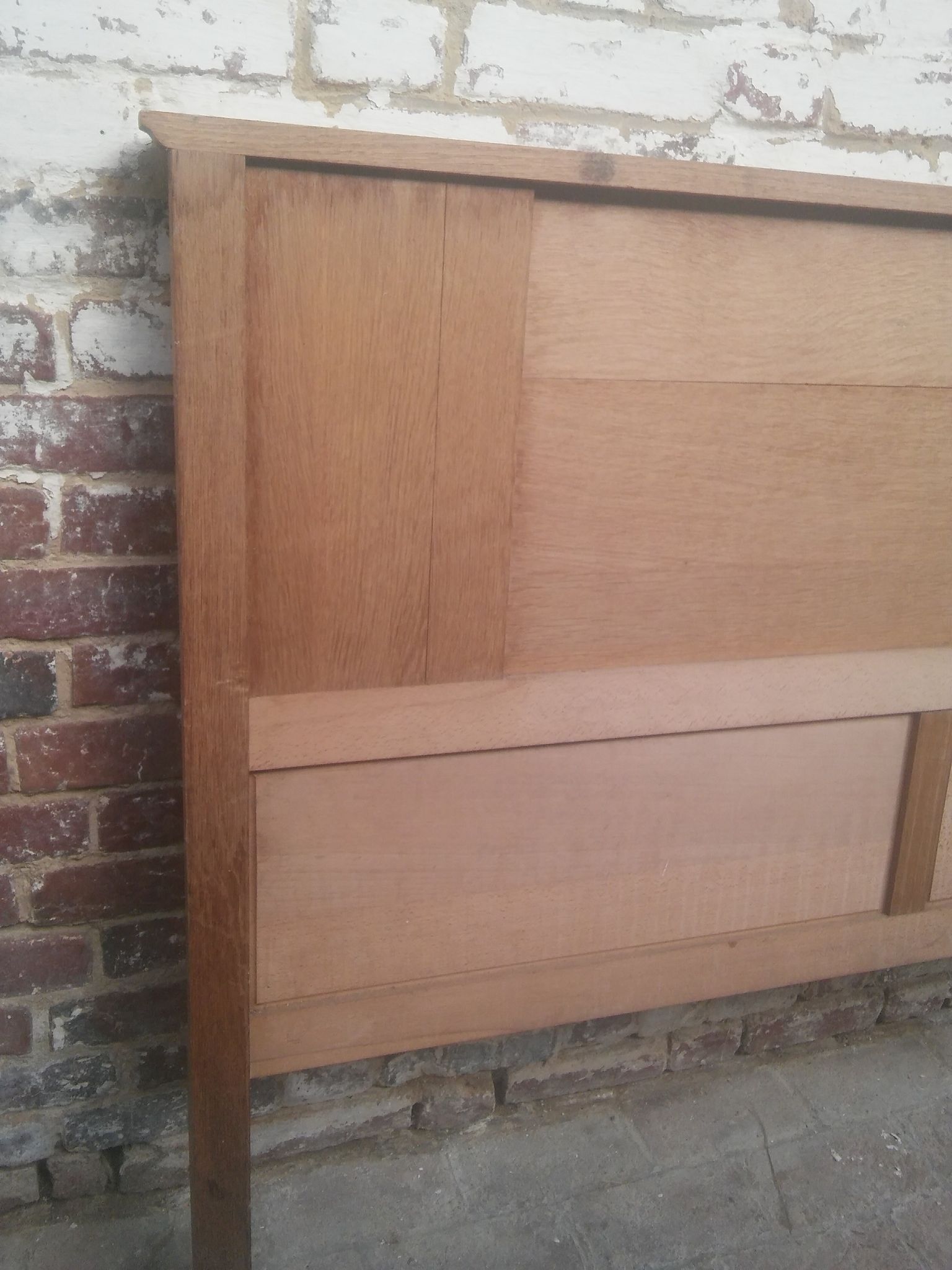 Scandinavian style headboard vintage oak wood 50s